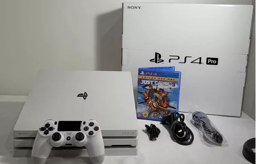 Playstation 4 Pro Branco 1tb - Ps4 Pro Branco 1tb + 1 Controle + 2