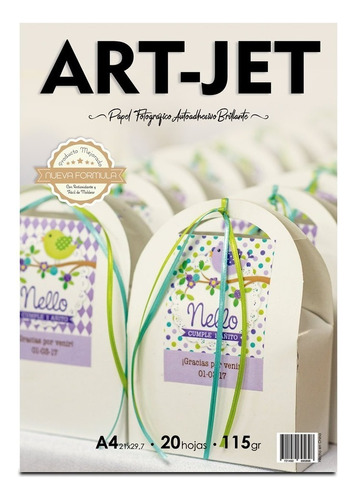 Papel Adhesivo A4 Glossy Brillo115 Grs Art-jet® 40 Hojas