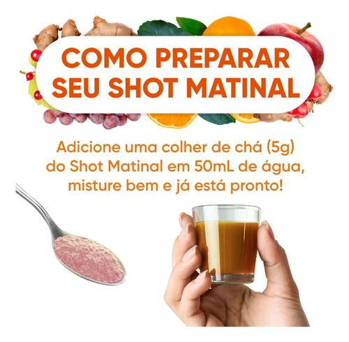 Shot Matinal Orgânic Cúrcum Cranbery Própolis Vitaliday 150g