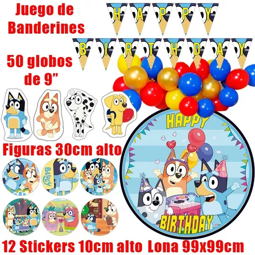 Kit Decoracion Set Globos Cumpleaños Tematica Bluey