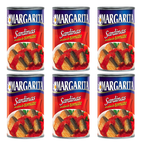 Sardina En Salsa De Tomate Margarita 170gr Pack 6und 