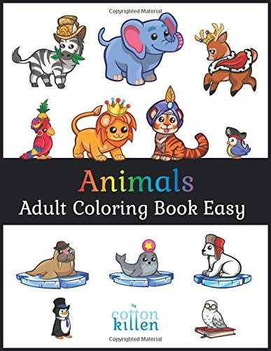 Animal Adulto Libro Para Colorear Facil 49 Dibujos Animados