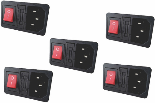 5 Socket Interruptor Toma Corriente Porta Fusible Switch Led