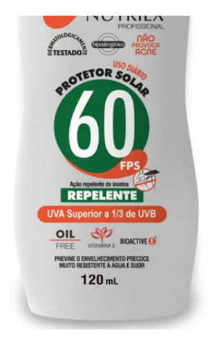 Kit 2 Protetor Solar Fator 60 Fps Repelente Proteção 120 Ml