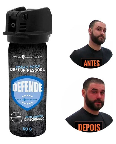 Spray De Defesa Pessoal Jato Direcionado 50g Poly Defensor