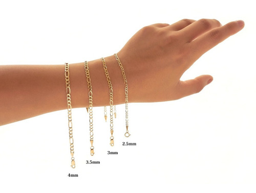 Imagen 3 de 6 de Pulsera Hombre Oro 10k Tejido 3x1