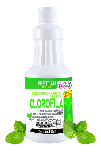 Clorofila Liquida Concentrado Vegetal Prettan Xiii 500 Ml
