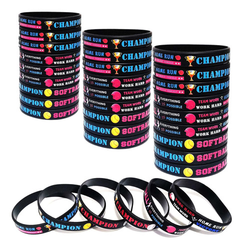 Bignzwura 18 Pulsera Silicona Motivacional Softbol Para Niño