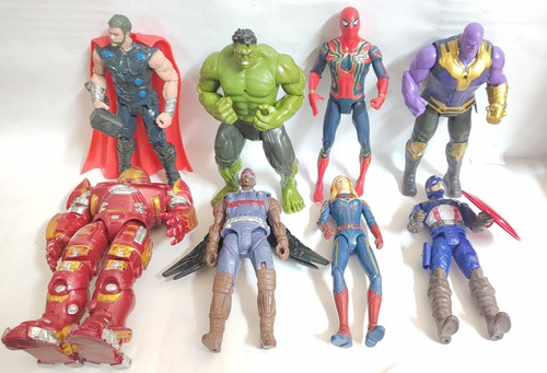 Muñecos The Avengers War Endgame Thanos Articulados Set X8  