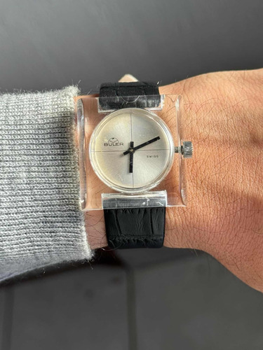 Reloj Buler Swiss Geneve Esqueleto Año 1970 Transparente