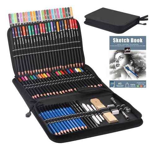 Juego De Lápices De Dibujo Premium (96 Piezas), Que In...