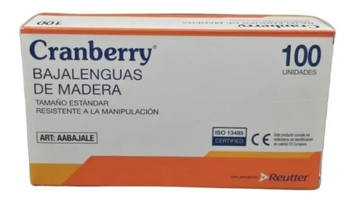 Baja Lenguas Madera Cranberry 100 Unidades No Estéril