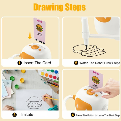 Magic Drawing Robot For Kids For Niños Con 100 Tarjetas