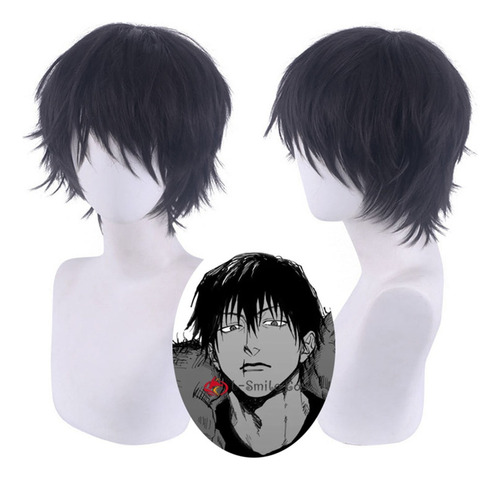 Peluca Black Jujutsu Kaisen Toji Fushiguro Cosplay Toji Zeni