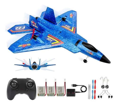 A Control Remoto Avion F22 Con 1 Bateria Extra