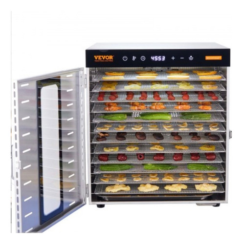 Máquina Secadora Deshidratadora De Alimentos 10 Bandejas Azul Acero