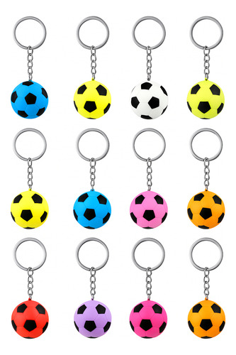 12 Llaveros Balón Fútbol Soccer Pelotas Mayoreo Juego Regalo Variado