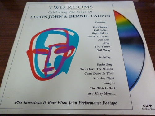 Elton John Bernie Taupin Two Rooms Laser Disc Americano