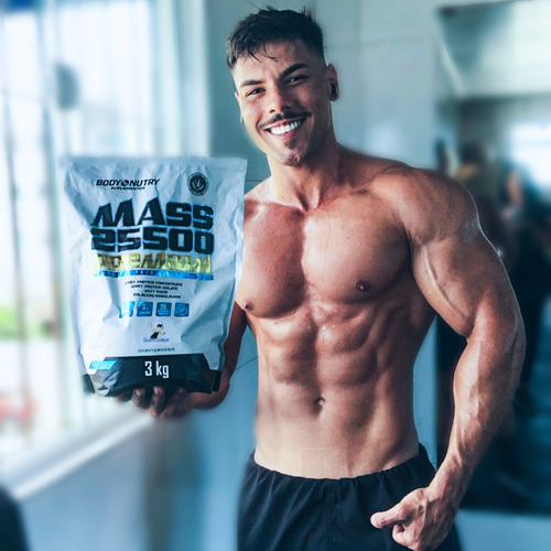 2x Hipercalórico Mass 25500 3kg - Anticatabólico C/ Creatina Sabor Creme De Baunilha