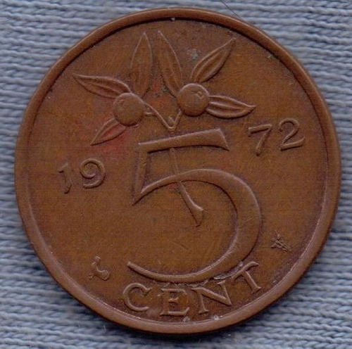 Holanda 5 Cents 1972 * Juliana * Flores *