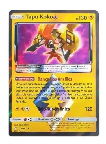 Carta Pokémon Tapu Koko GX Ultra Rara Copag