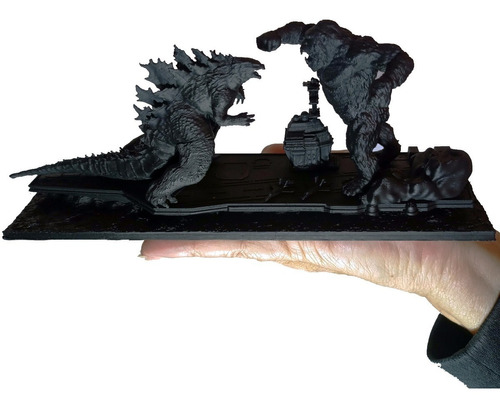 Imagen 1 de 9 de Godzilla Vs King Kong En Portaviones Figura Película 20 Cm