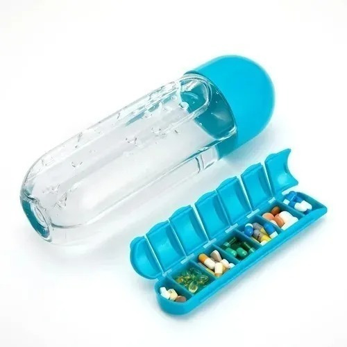 Pastillero Botella Para Agua Pill & Vitamin Organizer Bottle