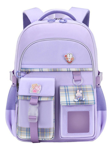 Mochila impermeable de gran capacidad de color violeta púrpura para niñas