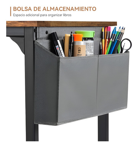 Escritorio Ciriaca 100cm Con Bolsillo Gancho Lateral Vintage
