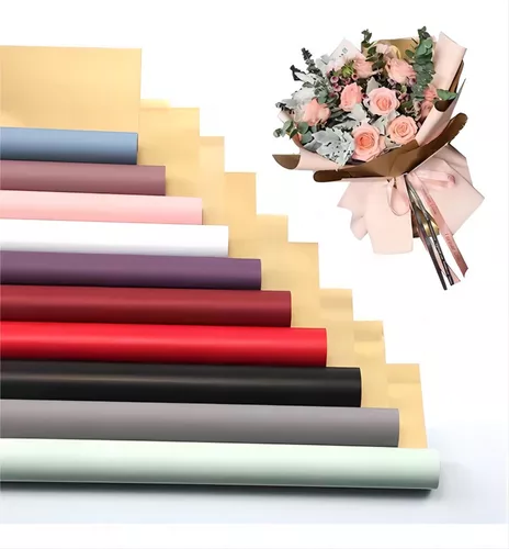 20 Hojas De Papel Coreano Para Ramos Bouquet Floral Bicolor