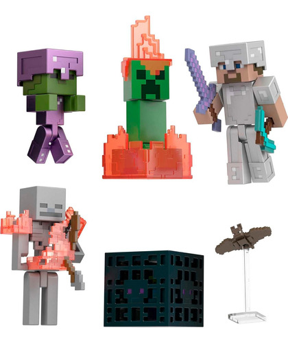Minecraft Toys | Paquete De Historia Con 4 Figuras De Acción