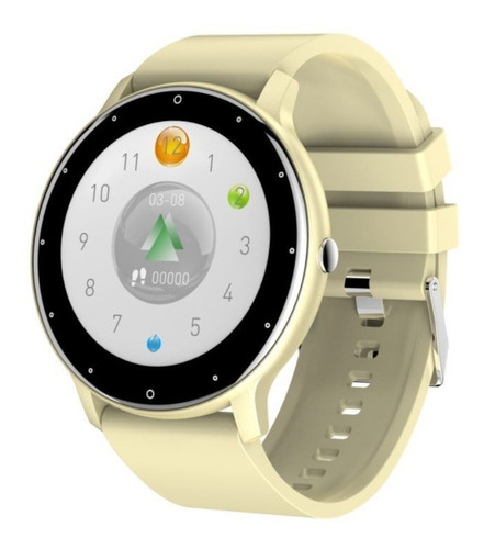 Reloj Inteligente Bluetooth Smartwatch Zl02 Full Touch Beige