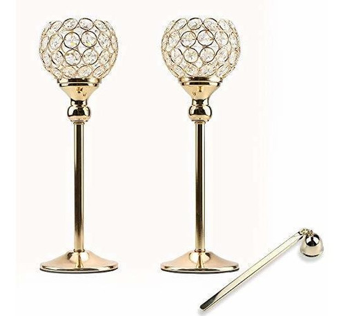 Candelabros Altos De Cristal De Lindlemann - Juego De 2, Con