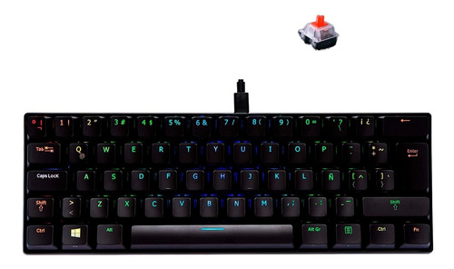 Teclado Mecánico  60% Vsg Mintaka Rgb Switches Red - Negro