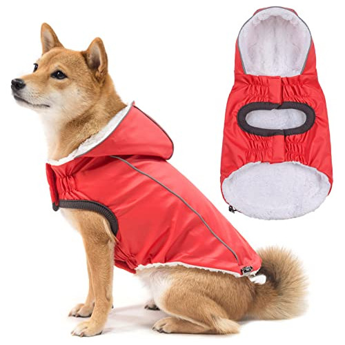 Dillybud Impermeable Para Perros Con Capucha Y Forro Polar Y