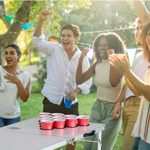Mesa Para Beer Pong Mesa De Juegos De Beber Plegable Pizarro