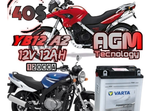 Yb12 Yb12l 12v 14ah Gel Para Bmw Gs 650 Vulcan 500 40vd