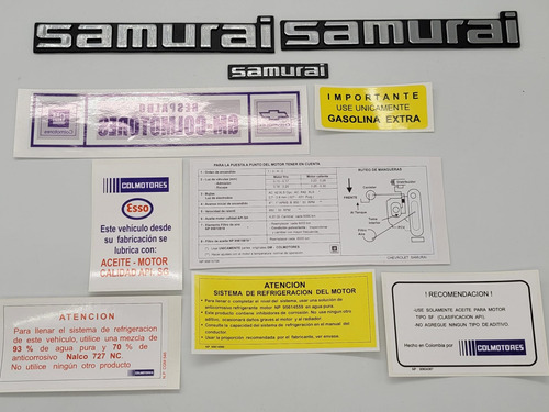 Chevrolet Samurai Emblemas Y Calcomanias Colmotores