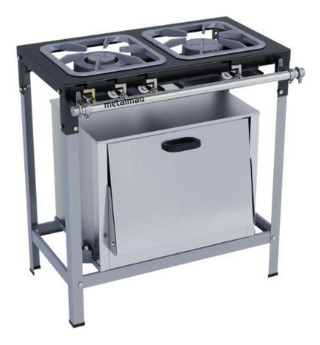Fogão Industrial 2 Bocas 30x30 Com Forno Metalmaq