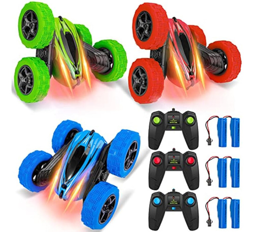 3 Pack Coche De Control Remoto Rc Stunt Car Para Niños, 2.4g