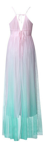 A Vestidos Mujer Moda Degradado Malla Playa Boho Colgante N