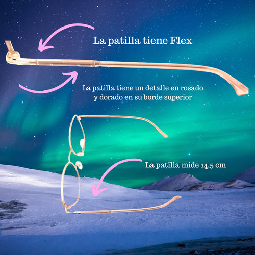 Armazones De Lentes Anteojos Lectura Aper 2168 Metal Rosa Para El Frente Y Rosado Nacarado Para El Contorno Del Marco