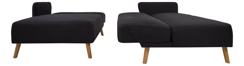 Sofa Cama Ariel 2 Negro Këssa Muebles