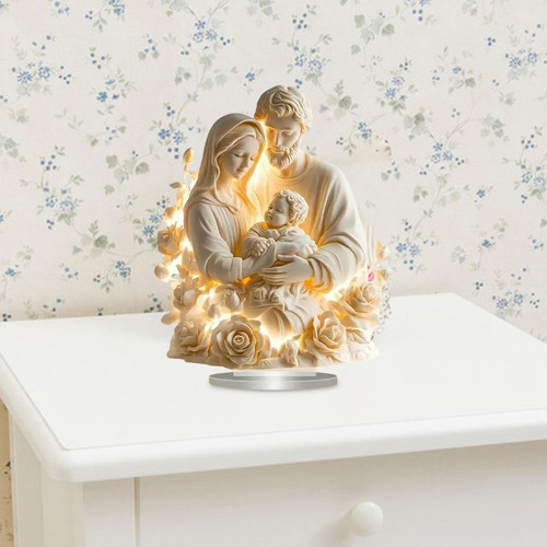 2d Jesús Figura Santa Decoración Familia Sagrada Blanca
