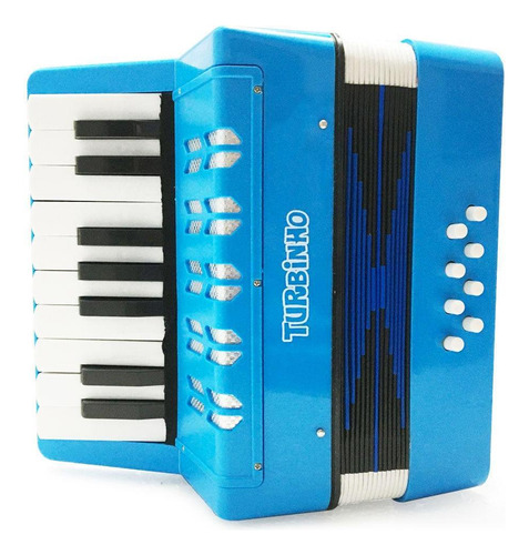 Acordeon Infantil 8 Baixos Turbo 104.lb 17 Teclas Azul Claro