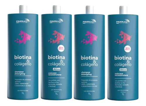 Kit Biotina Paiolla Selagem (2 Kit Completo 4x1000 Ml)