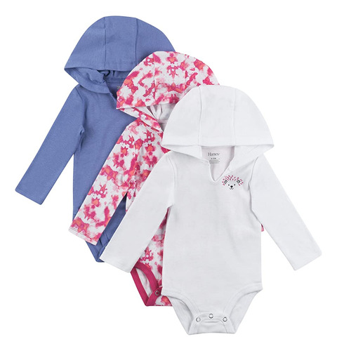 Hanes Baby Girls Bodysuits, Ultimate Flexy Hoodie Infant Lon