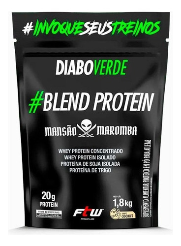 Diabo Verde Blend Protein 1.8kg Mansão Maromba  Ftw - Whey Sabor Morango