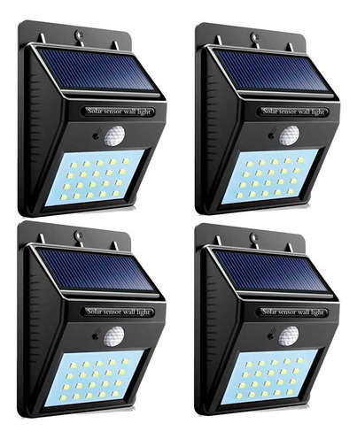 Foco Exterior Solar Led Sensor Movimiento X4 Unidades I Css®