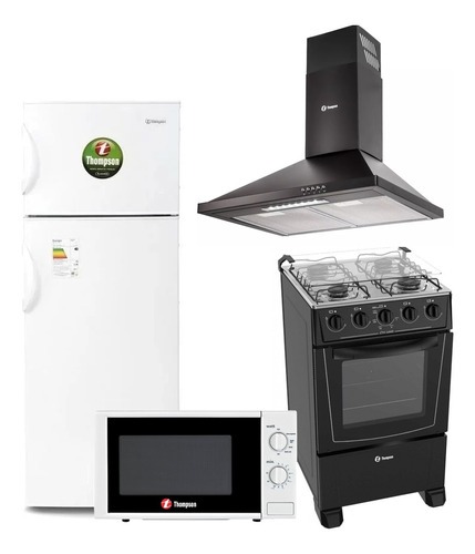 Combo Thompson Heladera + Cocina + Campana + Microondas Nnet